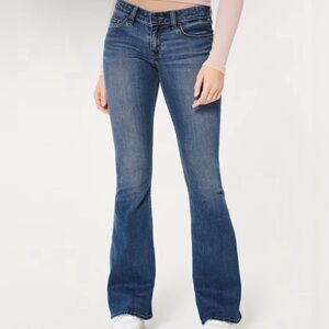 Hollister Low Rise Flare Dark Wash Jeans Sz 14